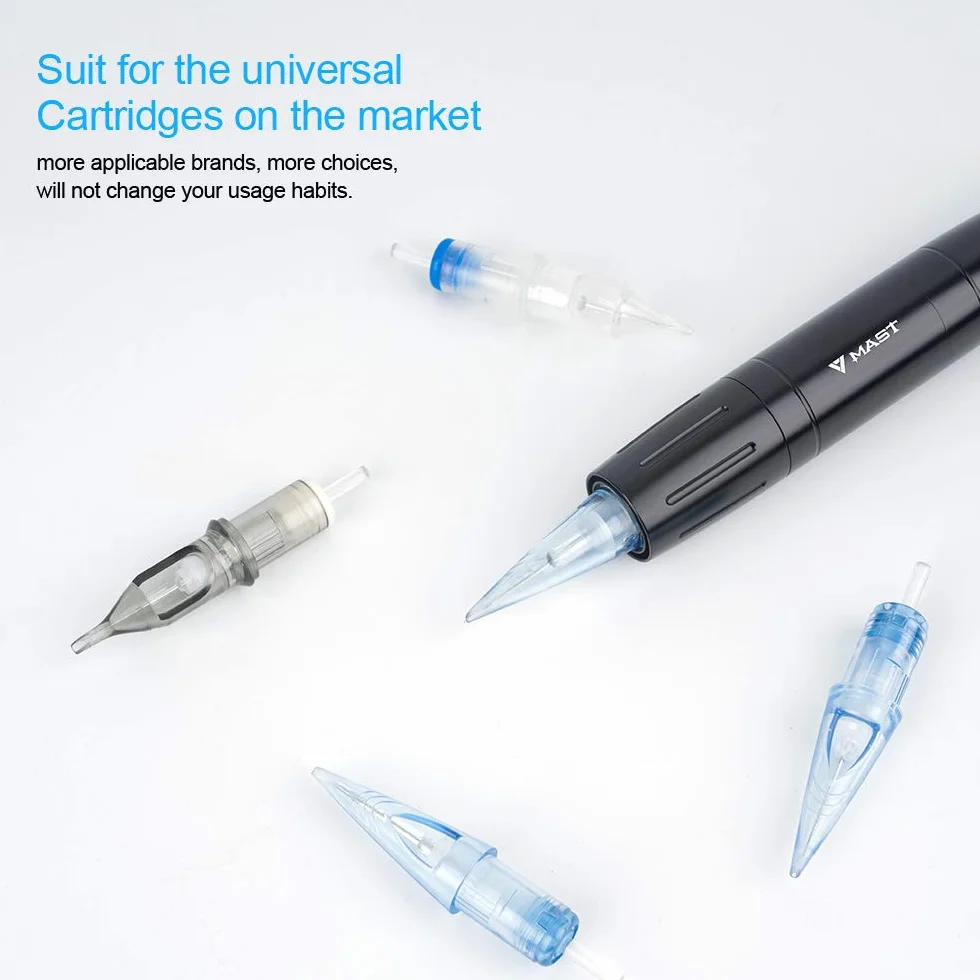 Mast Tattoo Maschine Pen Rotary Tattoo Pen Interchangeable 2.0mm and 3.0mm Stroke Microblading Pen Tattoo for Eyebrow Eyeliner Lip with RCA Cable (pink)