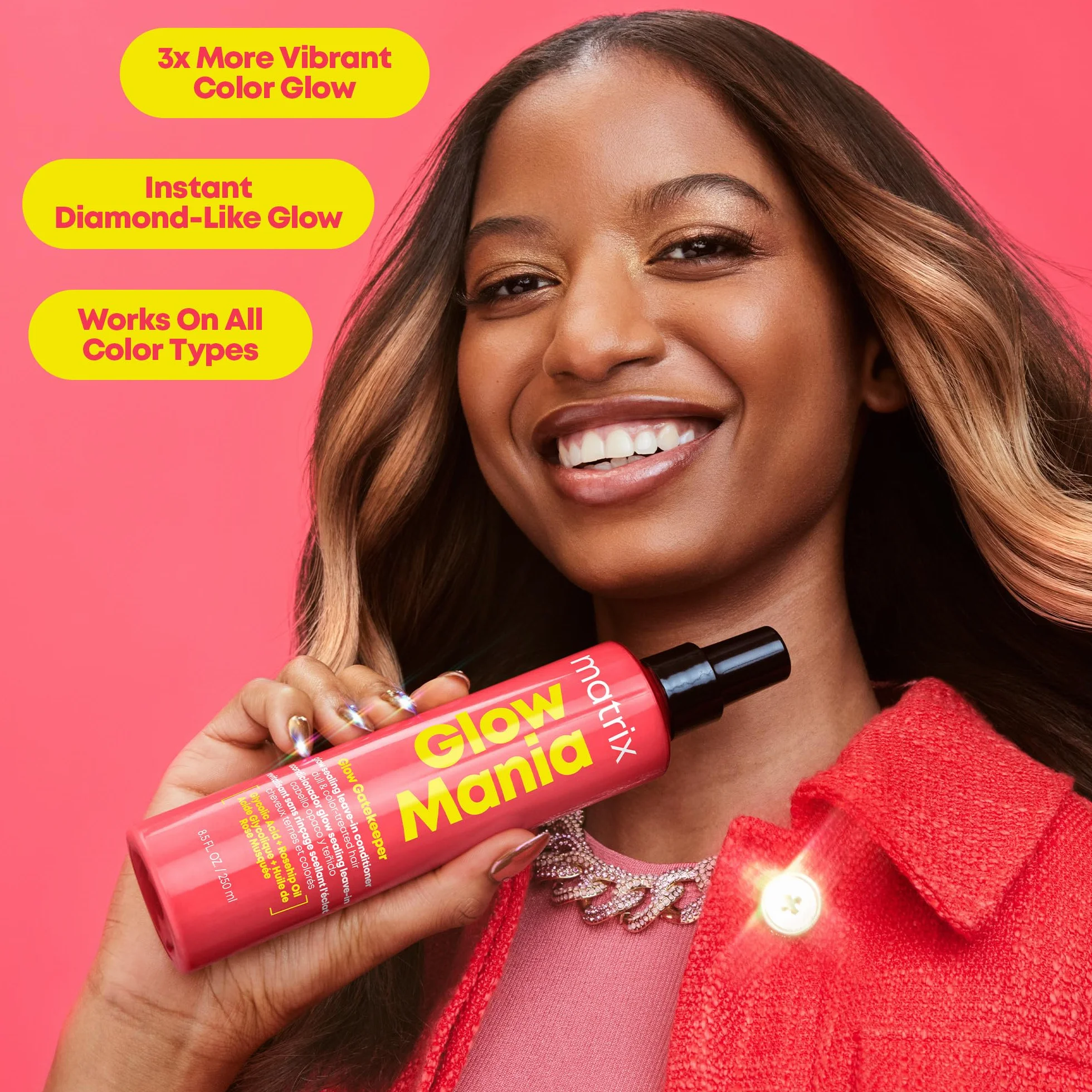 MATRIX TOTAL RESULTS GLOW MANIA Nabłyszczający spray bez spłukania do włosów farbowanych 250ml