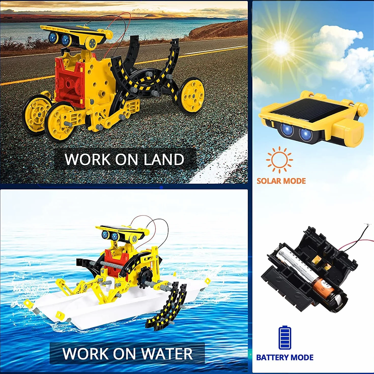 OMWay STEM solarny robot 12 w 1, zestawy naukowe dla dzieci w wieku 8 lat, eksperyment budowlany, zestawy robotyki, prezenty świąteczne, prezenty urodzinowe, zabawka dla chłopców i dziewcząt w wieku