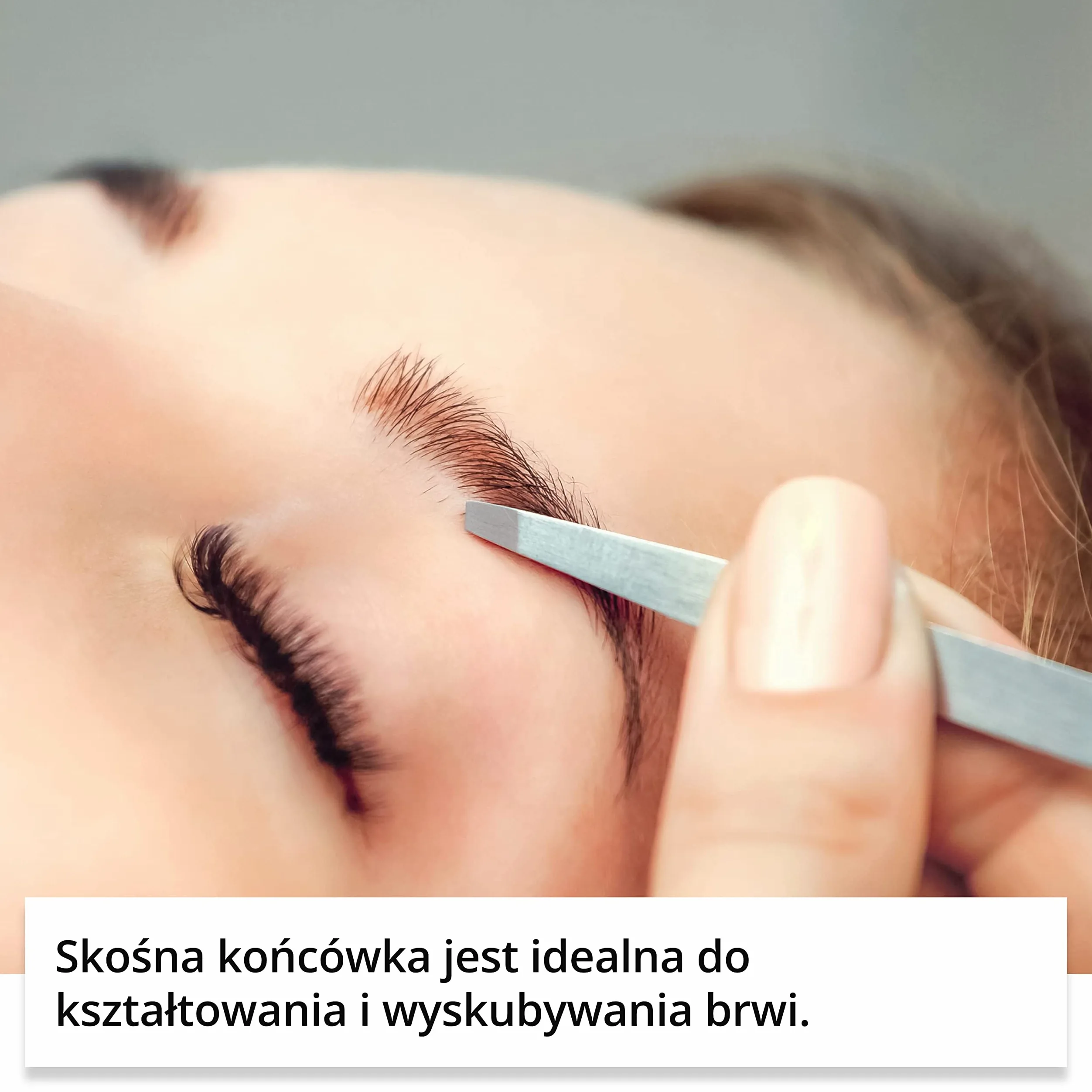Rubis Pęseta do brwi, ukośna końcówka ze stali nierdzewnej, 9 cm, do wyrywania i kształtowania brwi.
