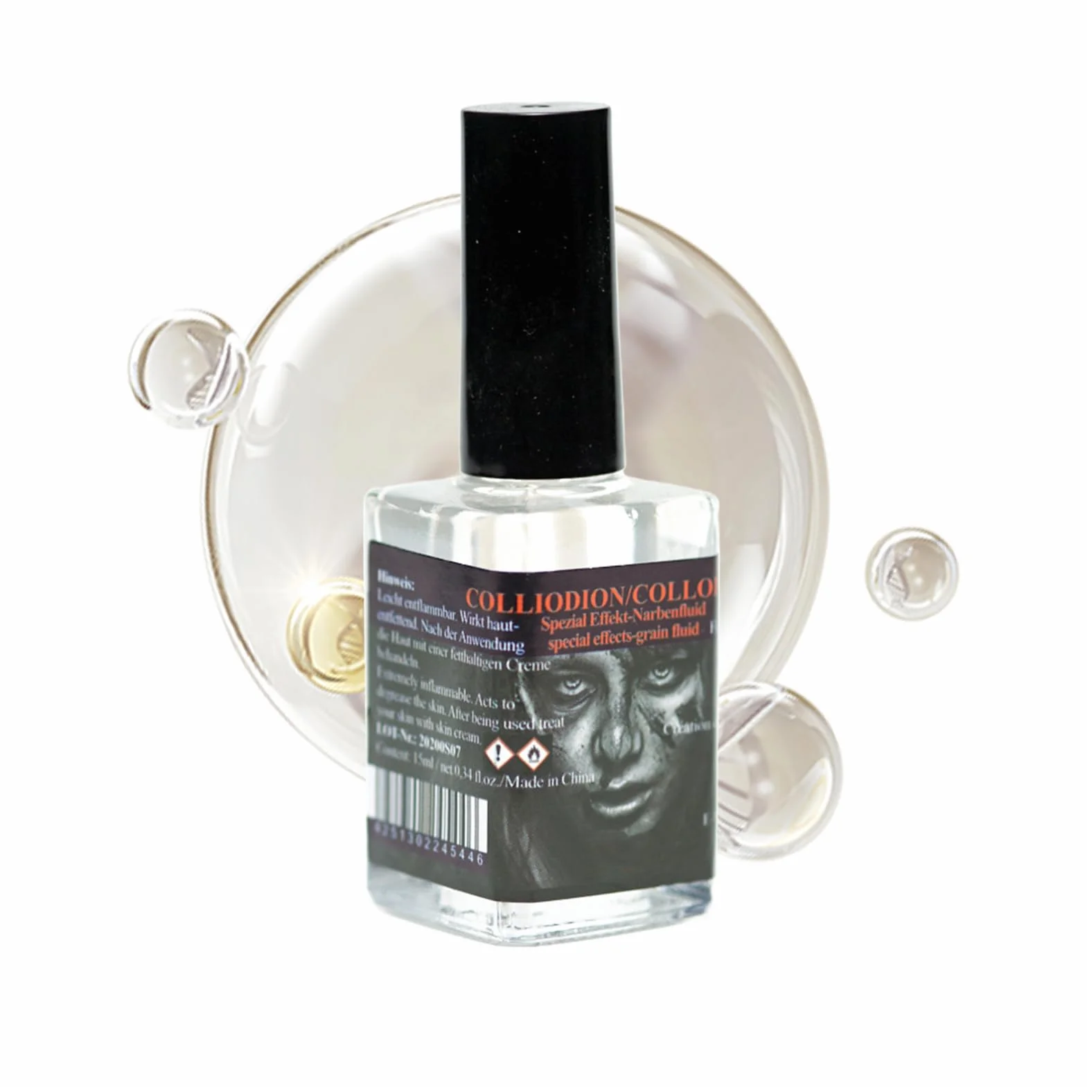 Płyn do Blizn, 15 Ml Halloween Kosmetyczna Farba Do Blizn Z Pędzelkiem, Makijaż Ciała Na Zadrapania, Do Twarzy Skóry I Ciała Halloween Cosplay Kostium Fotografia Impreza