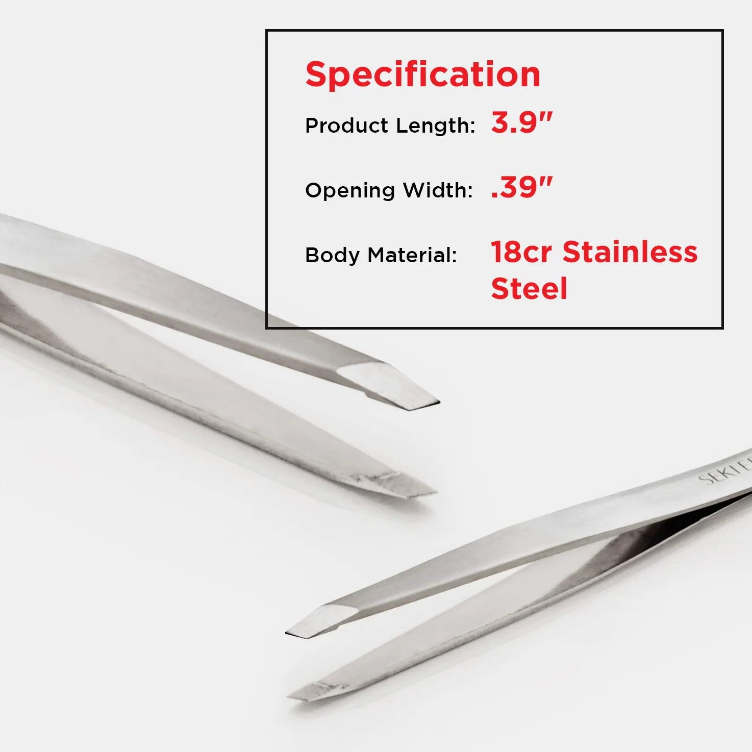 Seki EDGE SS-513 | Made in Japan | Pęseta ze stali nierdzewnej ze skośną końcówką | ręcznie ostrzona, ergonomiczny kształt | jakość studyjna do włosków, drzazg, pielęgnacji zwierząt i modelarstwa