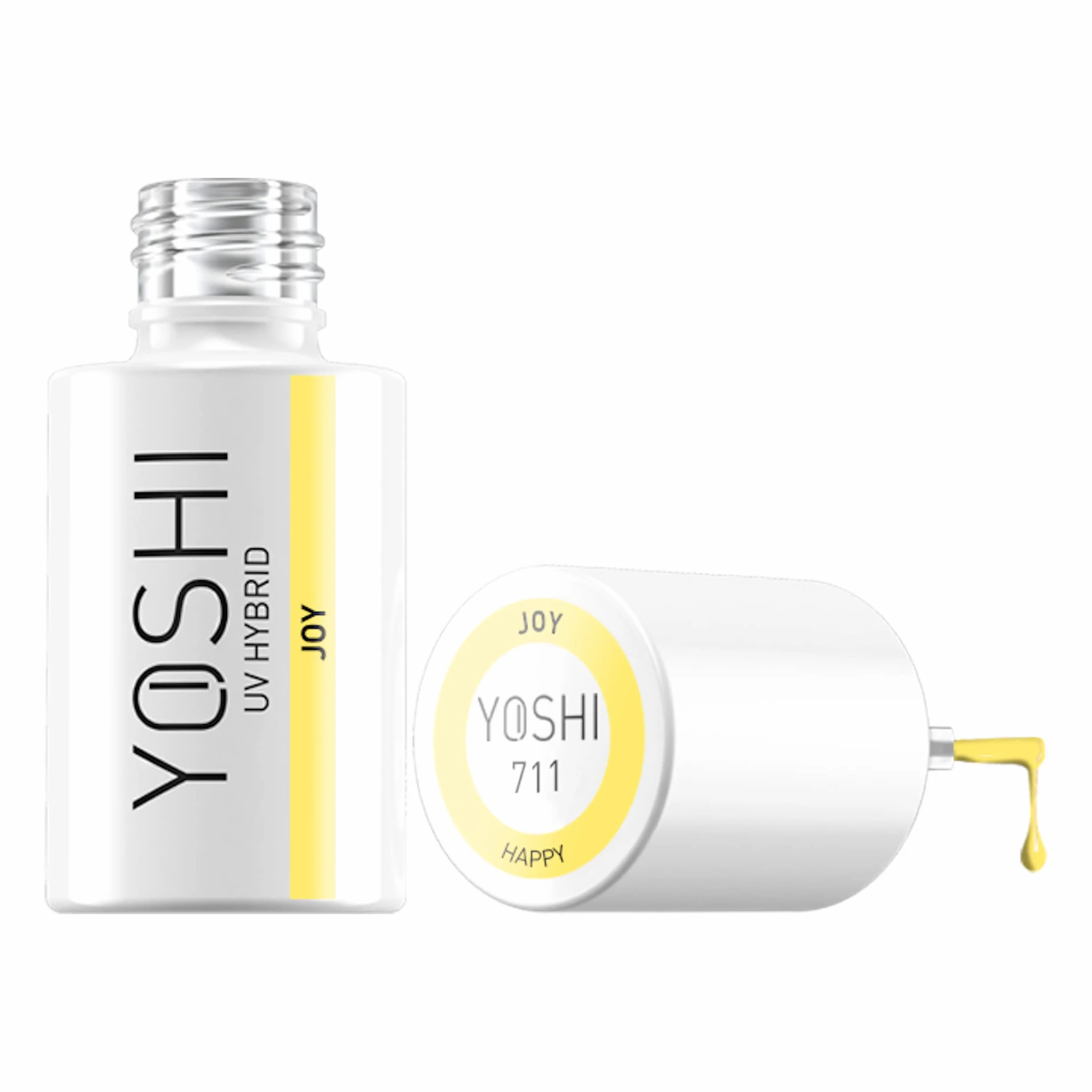 Yoshi Lakier do paznokci uv - hybrydowy, zrównoważony, wysoki połysk - lampy UV i LED - akcesoria do paznokci - Happy Collection - żółty