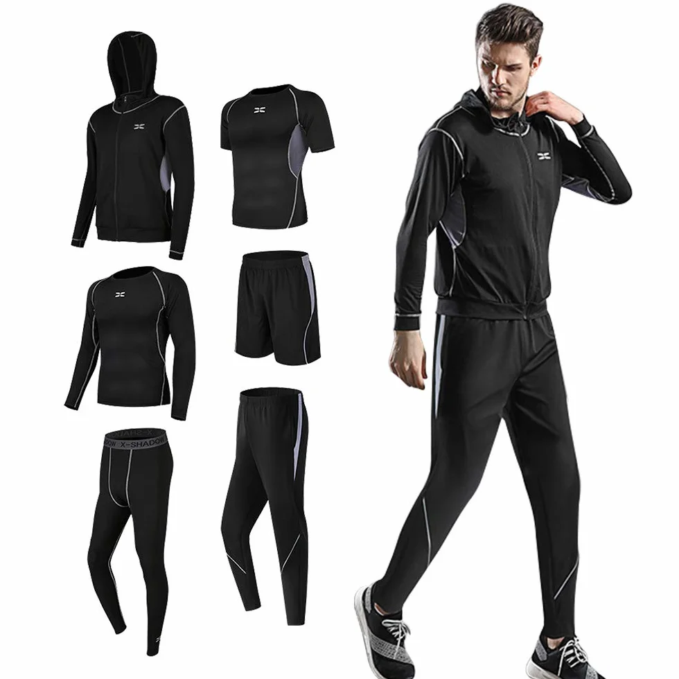 Superora 6-częściowy zestaw odzieży fitness dla mężczyzn odzież treningowa strój fitness odzież gimnastyczna outdoor