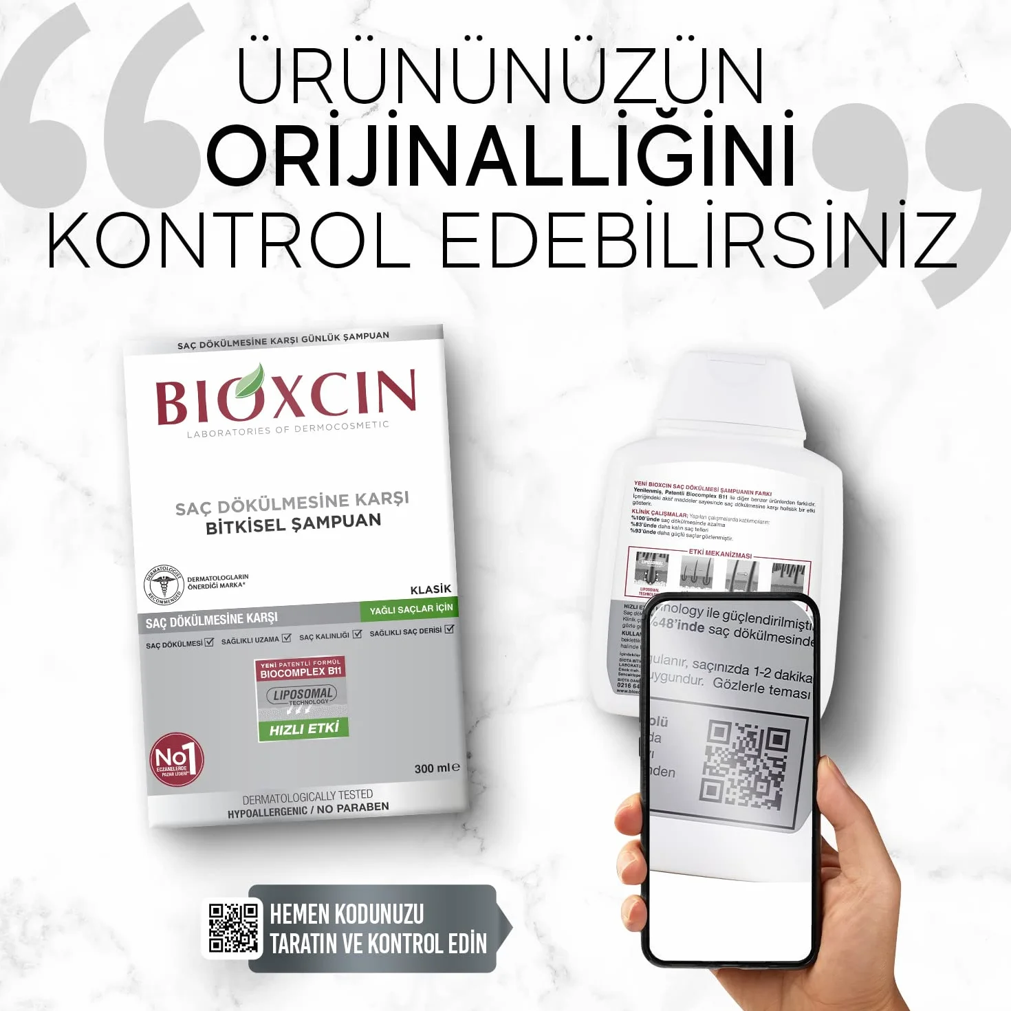 Bioxcin Szampon przeciw wypadaniu włosów przetłuszczających się (300 ml) – roślinny szampon przeciwzmarszczkowy z BIOCOMPLEX B11 i liposomami dla gęstszych włosów i mniejszego wypadania włosów