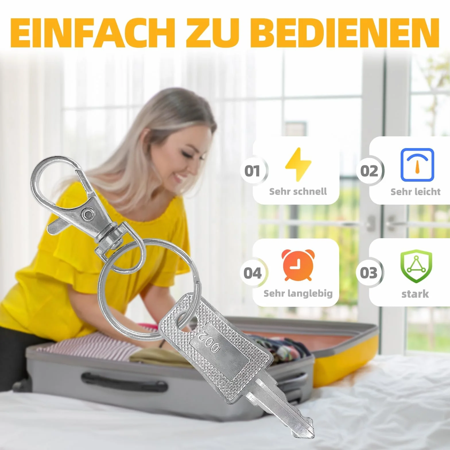 2 klucze uniwersalne TSA, wielofunkcyjny klucz bagażowy, klucze do zamków TSA 002 i 007, szyfrowy zamek bagażowy, klucz bagażowy, 2 breloki