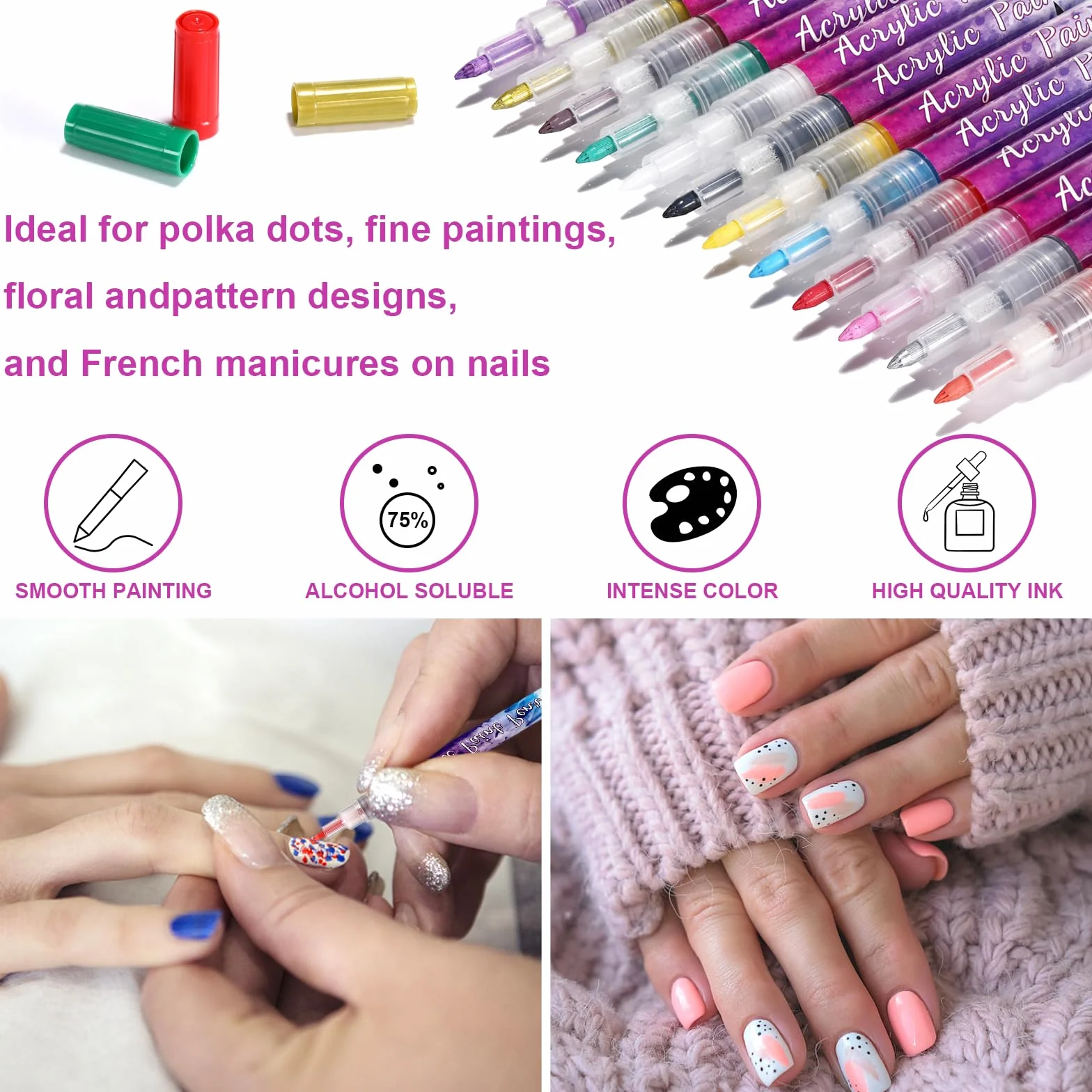 12 kolorów Nail Art Pen 3D zestaw pisaków artystycznych, piękno, biżuteria, narzędzia do manicure, graffiti, kropkowanie, rysowanie, malowanie, konturowanie, pisak do malowania paznokci, DIY, graffiti