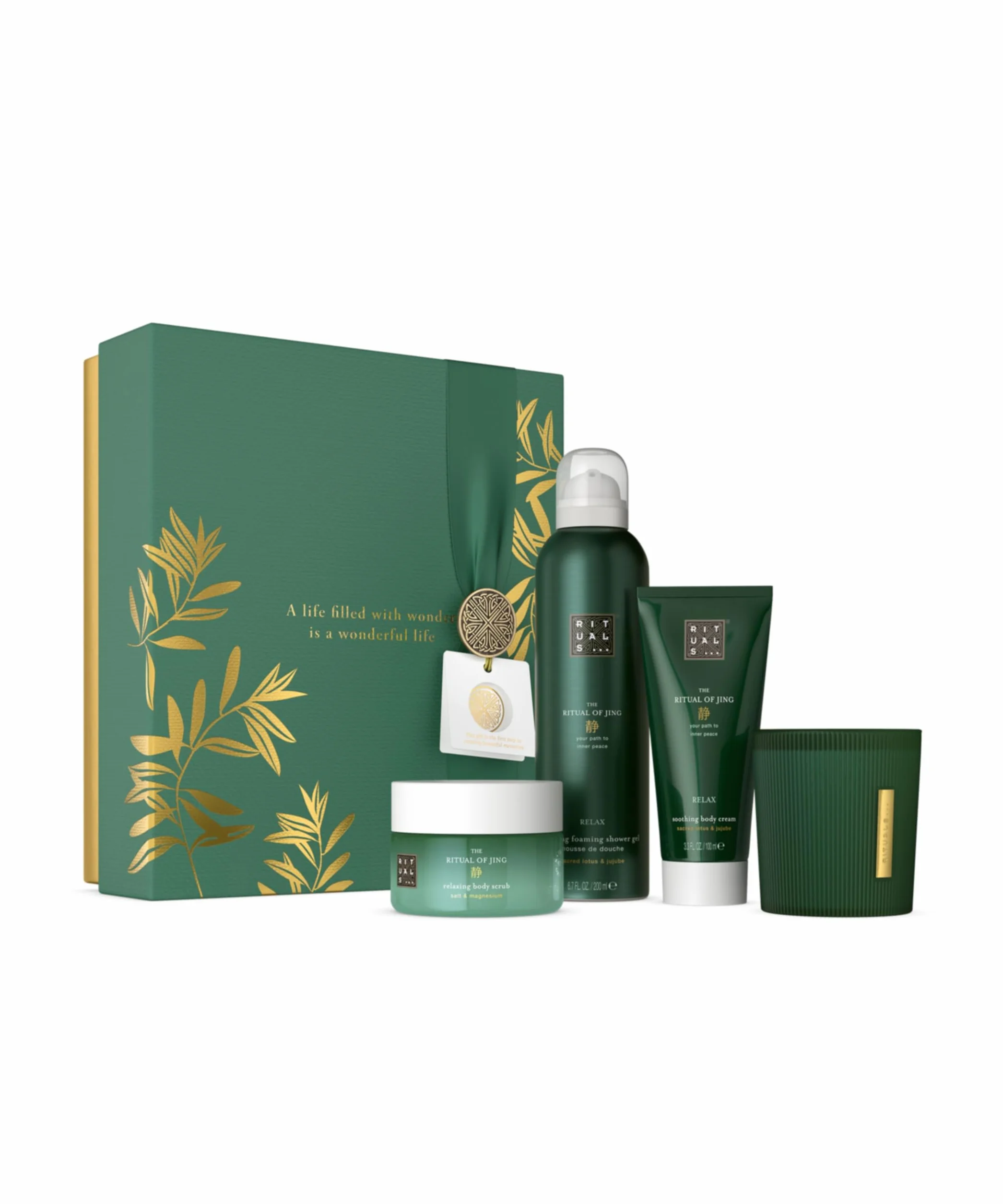 RITUALS Zestaw upominkowy The Ritual of Jing, Medium – pudełko prezentowe z produktami do pielęgnacji ciała z lotosem i jujube – uspokajające właściwości
