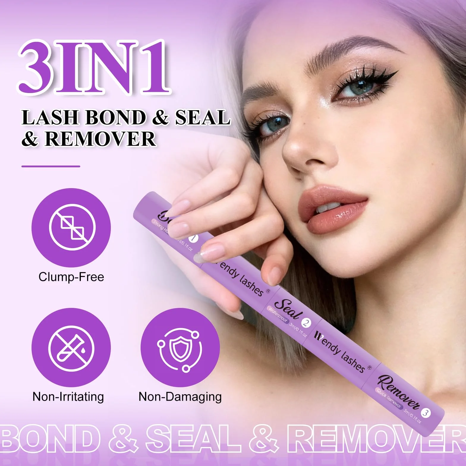 Wendy Lashes Lash Bond and Seal 3 w 1 klej do rzęs wodoodporny długotrwały