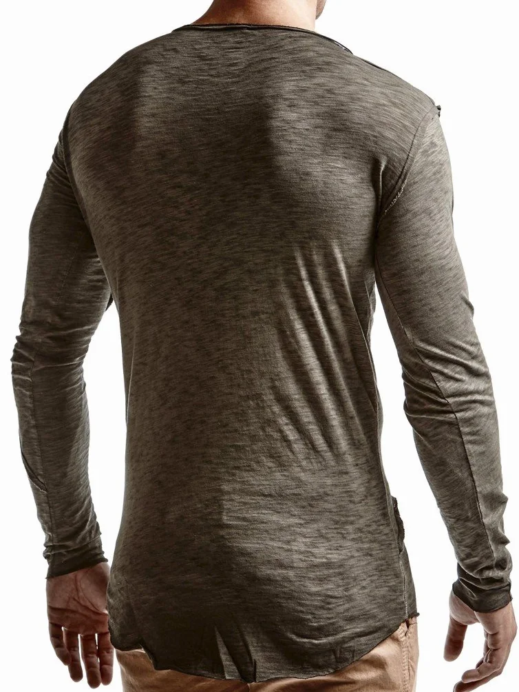 Leif Nelson Męski sweter z okrągłym dekoltem czarny męski długi rękaw cienki sweter bluza z długim rękawem okrągły dekolt chłopcy bluza z kapturem koszulka z długim rękawem Oversize LN6322