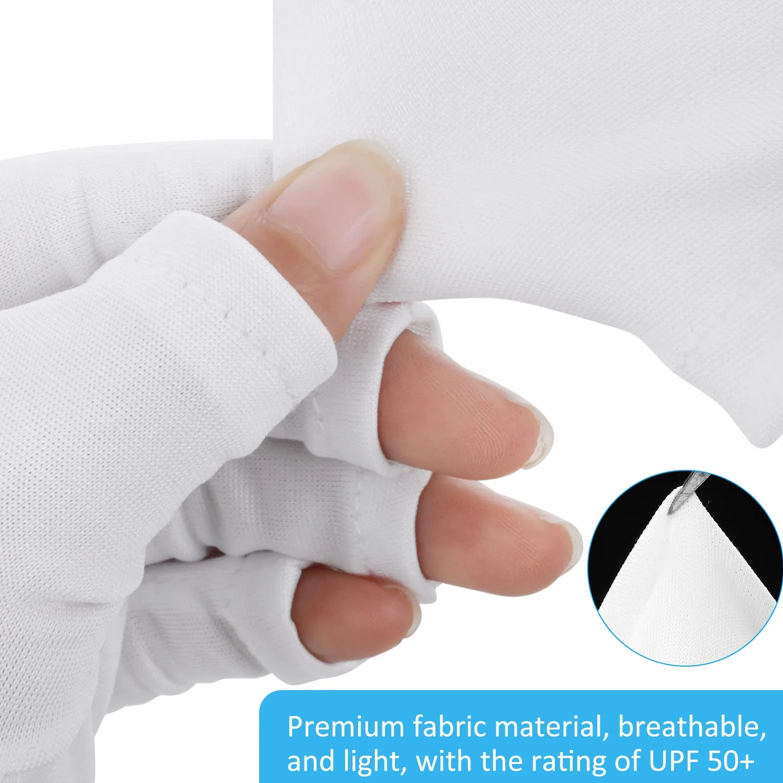 TIESOME UPF50+ rękawice ochronne UV do żelowych paznokci i rąk bez palców - profesjonalny manicure