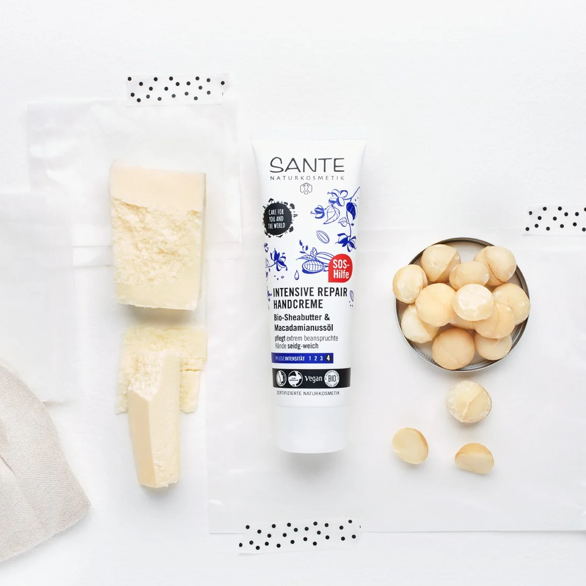 SANTE Naturkosmetik Intensywny regenerujący krem do rąk, bardzo zestresowany pielęgnacja dłoni, naturalna pielęgnacja dłoni, wegański, 75 ml