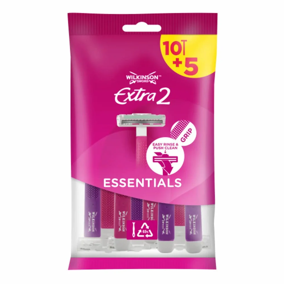 Wilkinson Sword Extra 2 70057640 Maszynki do Golenia, Różowy/Fioletowy, 15 Sztuk (1 Opakowanie)