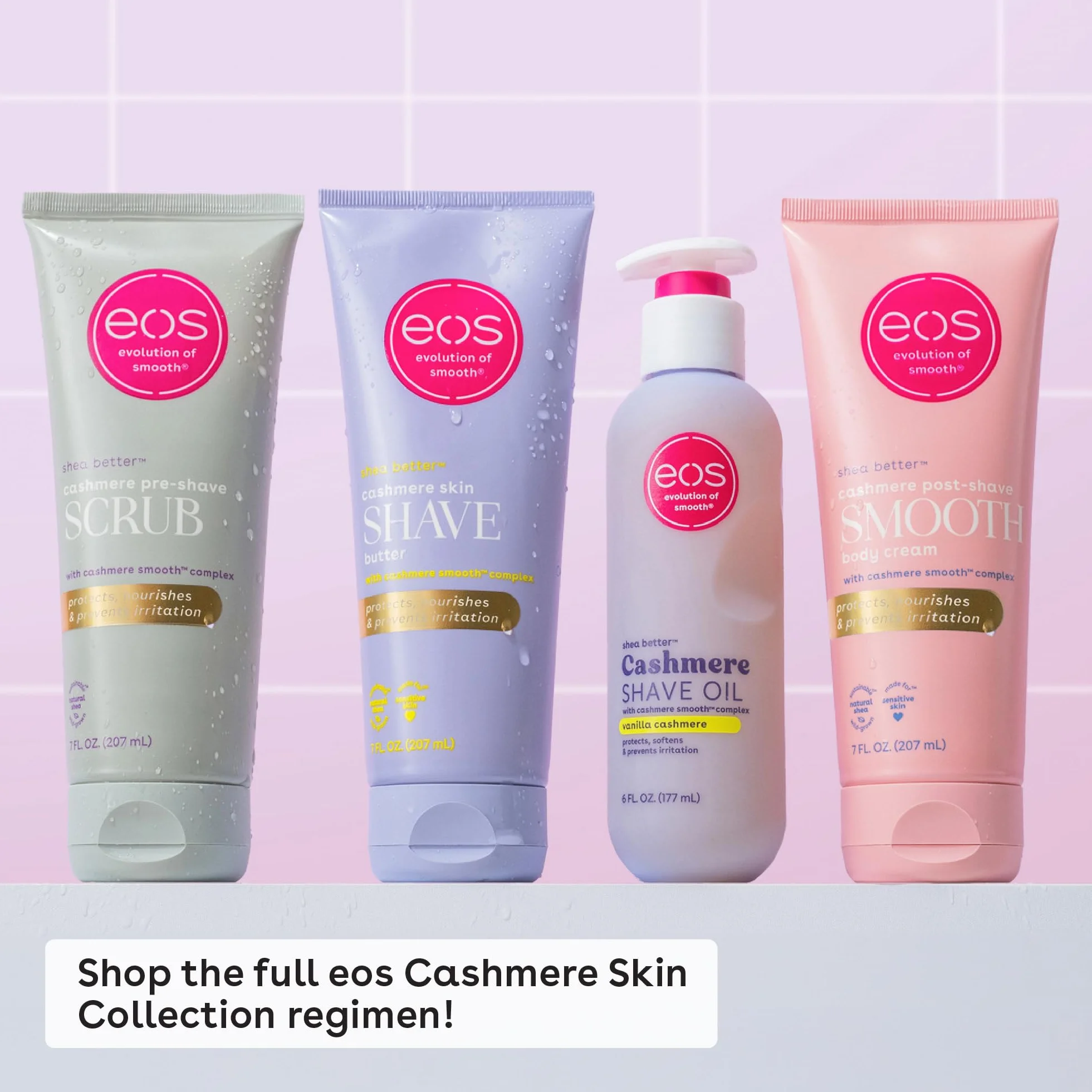 eos Cashmere Skin Collection Pre-Shave Scrub- zapach waniliowego kaszmiru, złuszczający peeling do ciała, 207 ml