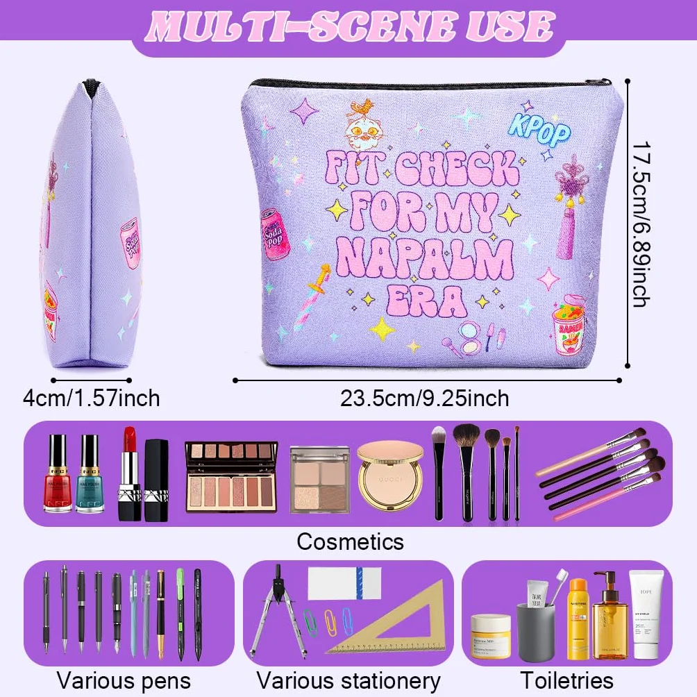 WALLFID Inspirowana kosmetyczka Kpop Hunter w stylu K-pop o nowoczesnym designie, wielofunkcyjny organizer podróżny dla kobiet i dziewcząt, idealny do codziennego użytku i podróży