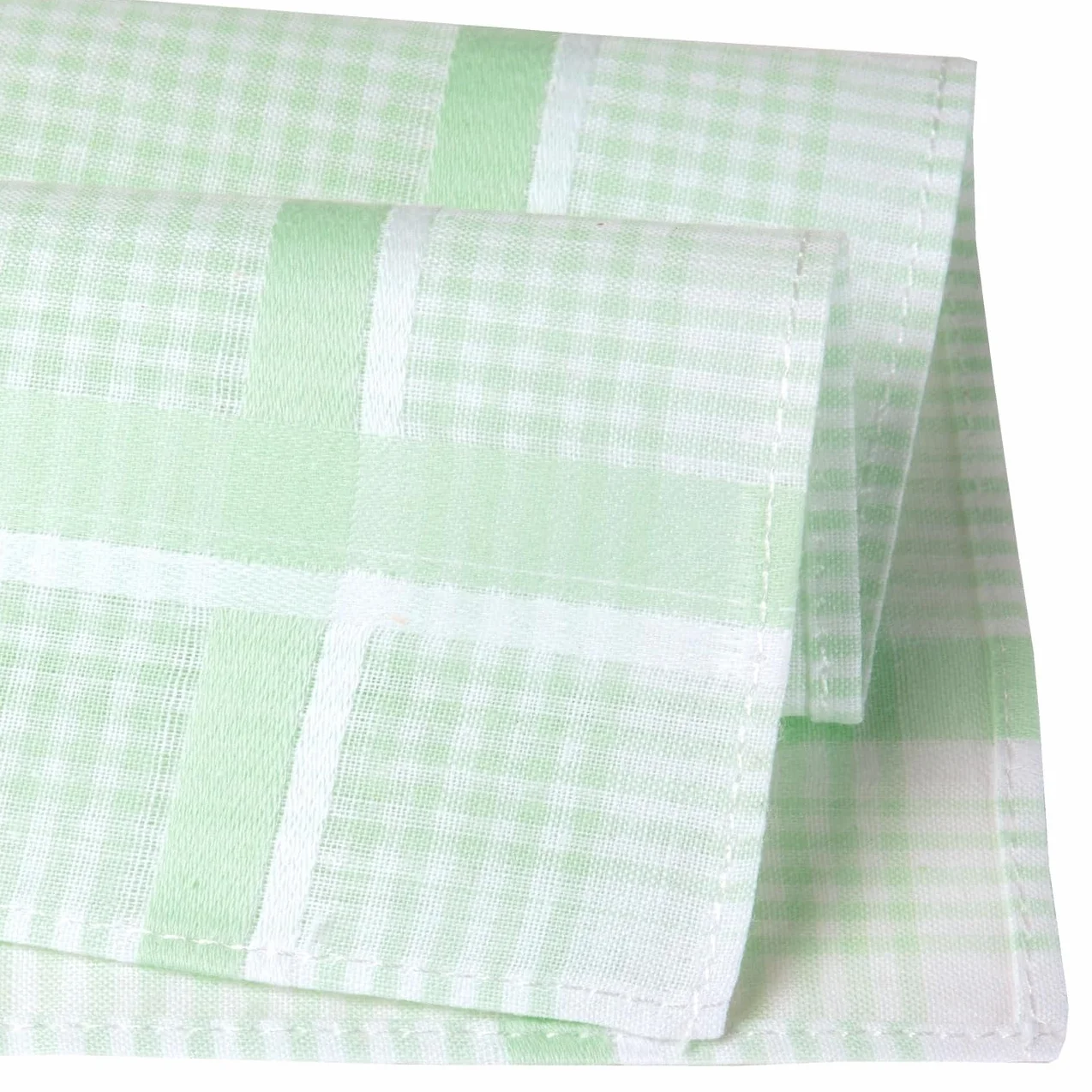 Chusteczki Materiałowe Damskie "Babeth" 100% Bawełna – Tradycyjna Kratka Vichy i Pastele – Miękkie i Wytrzymałe – 28x28 cm - (12)