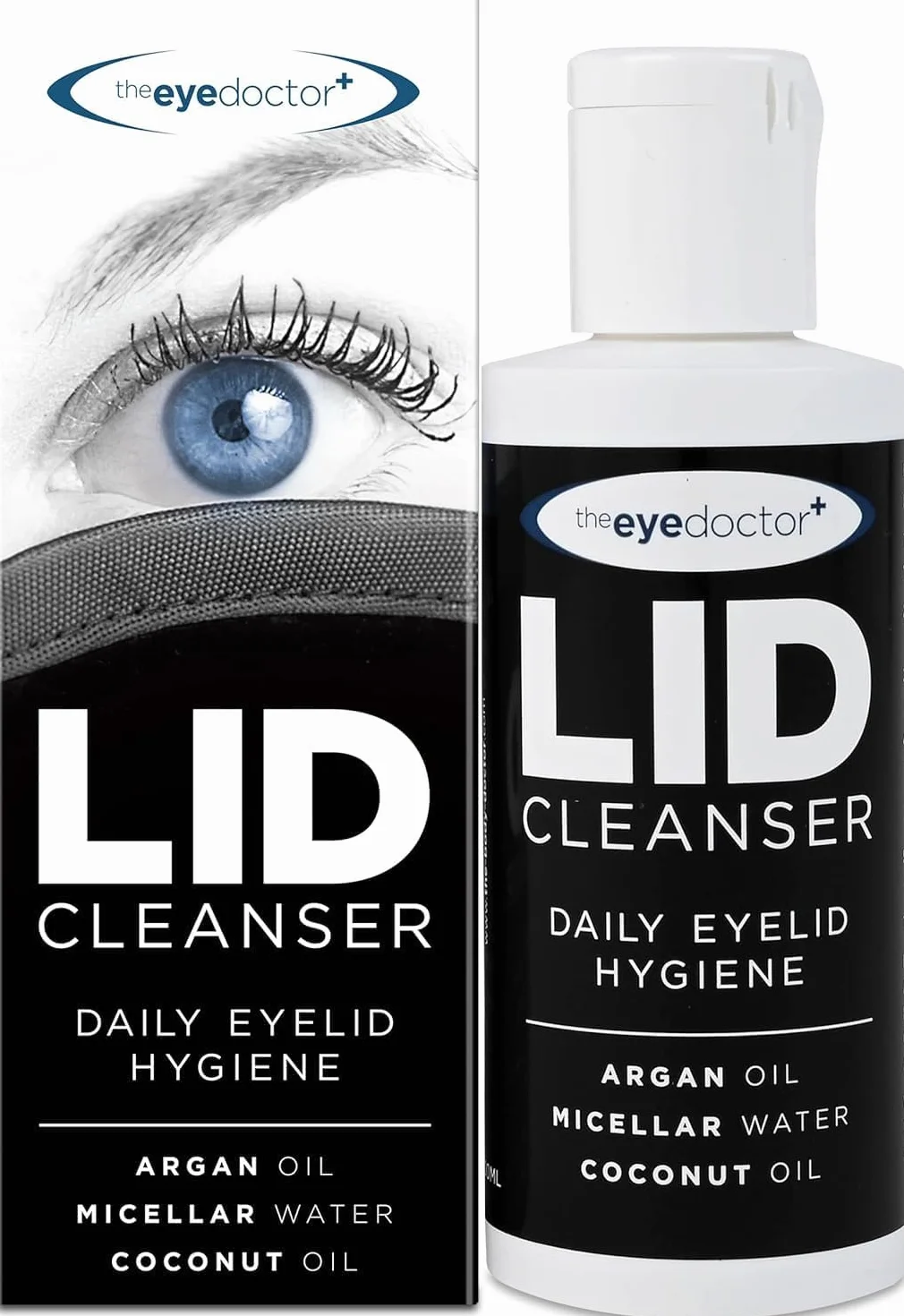 The Eye Doctor Środek do czyszczenia powiek – usuwa brud i makijaż z powiek – nadaje się dla wrażliwych oczu – zawiera olejek arganowy, olej kokosowy i wodę micelarną 100 ml
