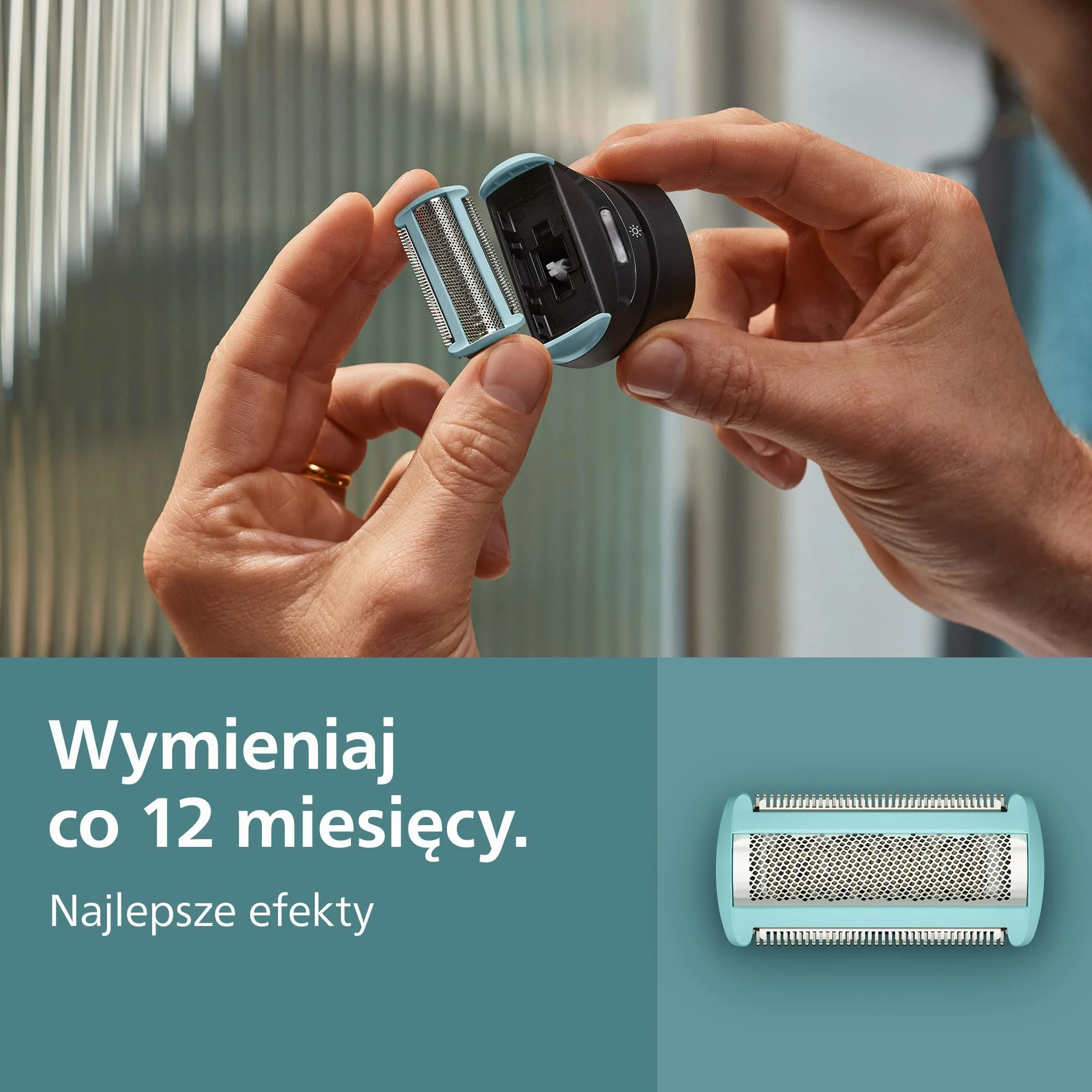 Wymienna folia końcówki trymera do ciała Philips – system Triple Protect, gładkie i precyzyjne golenie, 100% wodoodporności, model BG2010/43