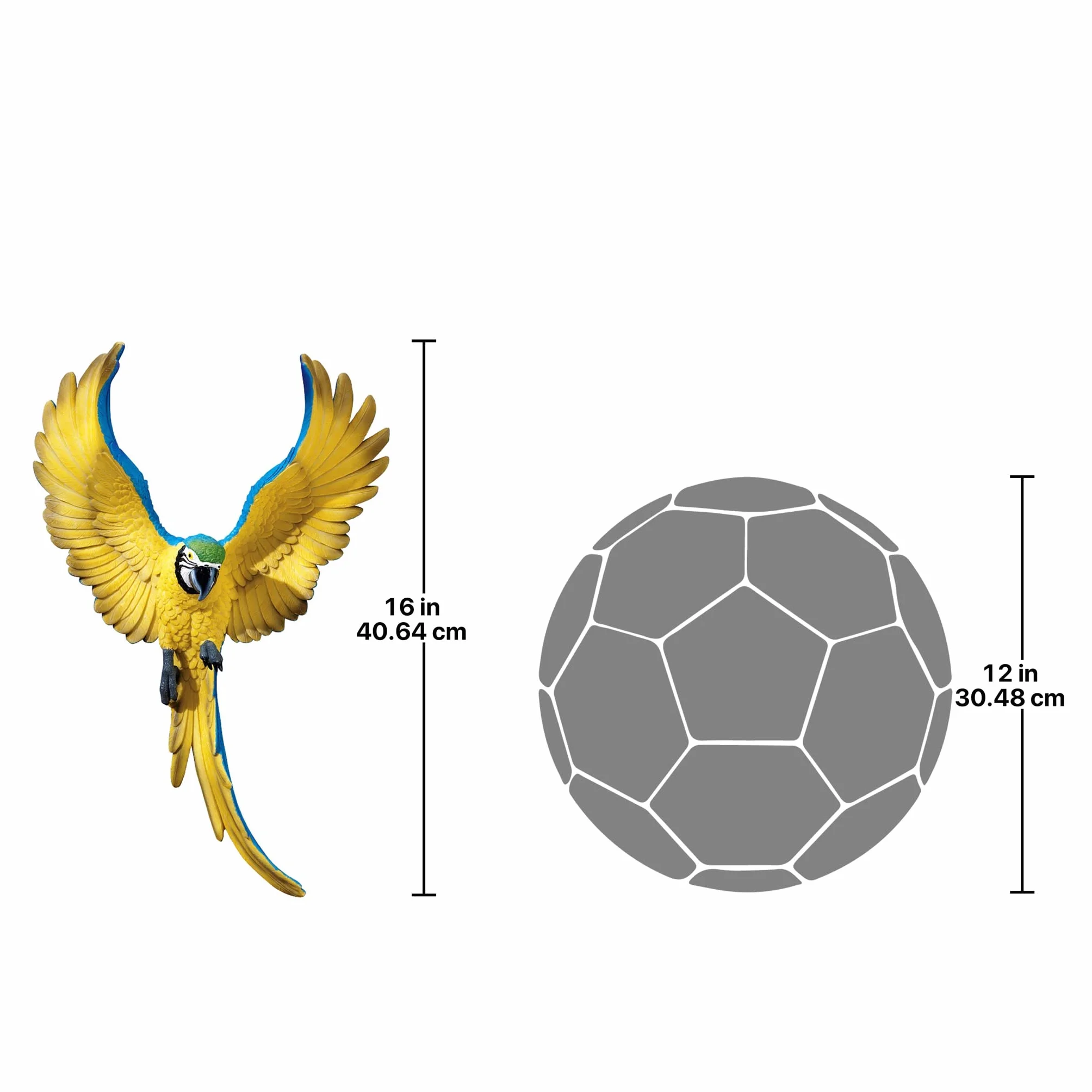 Design Toscano Figurka ścienna Phineas the Flapping Macaw, ptak uderzający skrzydła