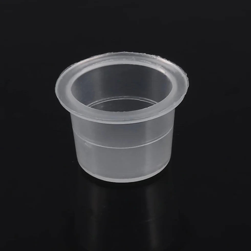 Tatuaż tusz czapki, tusz do tatuażu Cap kubek Pot średni duży plastikowy pigment do tatuażu kubek do tatuażu makijaż permanentny pojemnik Cap tusz do tatuażu materiały do ​​tatuażu 100 sztuk(M)