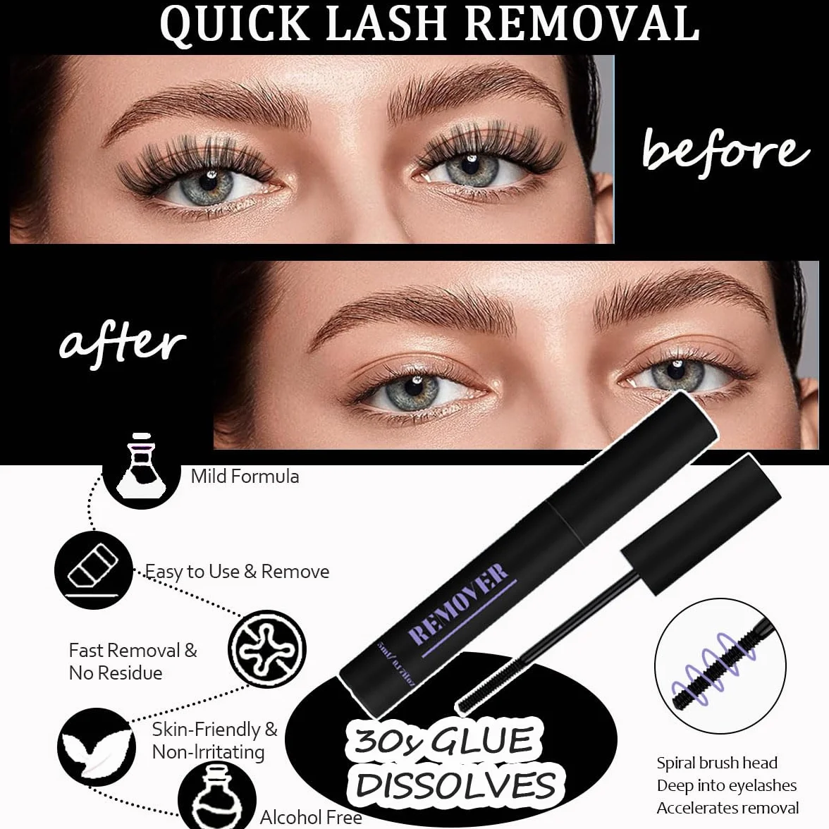 Klej do rzęs Lash Bond i Seal Kit 3 szt. DIY Lash Extension wodoodporny 72 h zmywacz pęseta