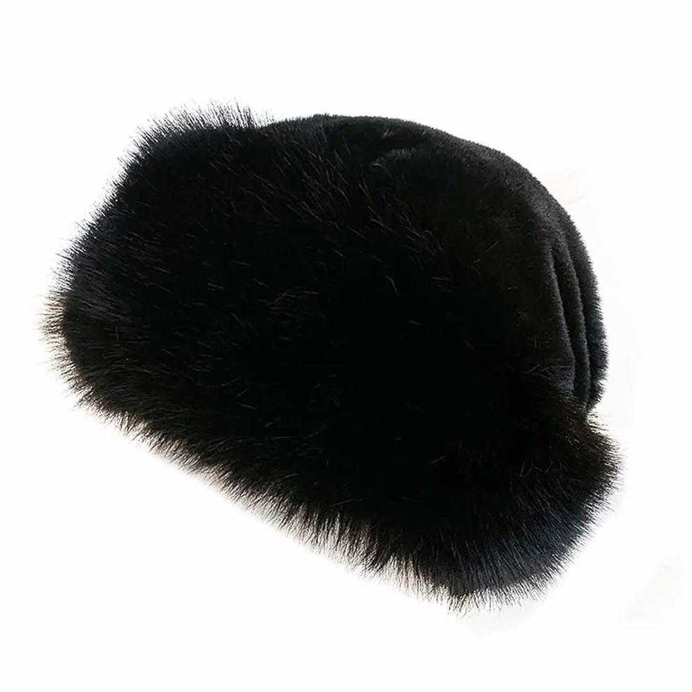 Damska czapka futrzana, czapka ze sztucznego futra, futro, czapka zimowa, kopuła, ciepła, modna, pluszowa czapka ze sztucznego futra, czapka beanie, klasyczna, rosyjska czapka kozacka