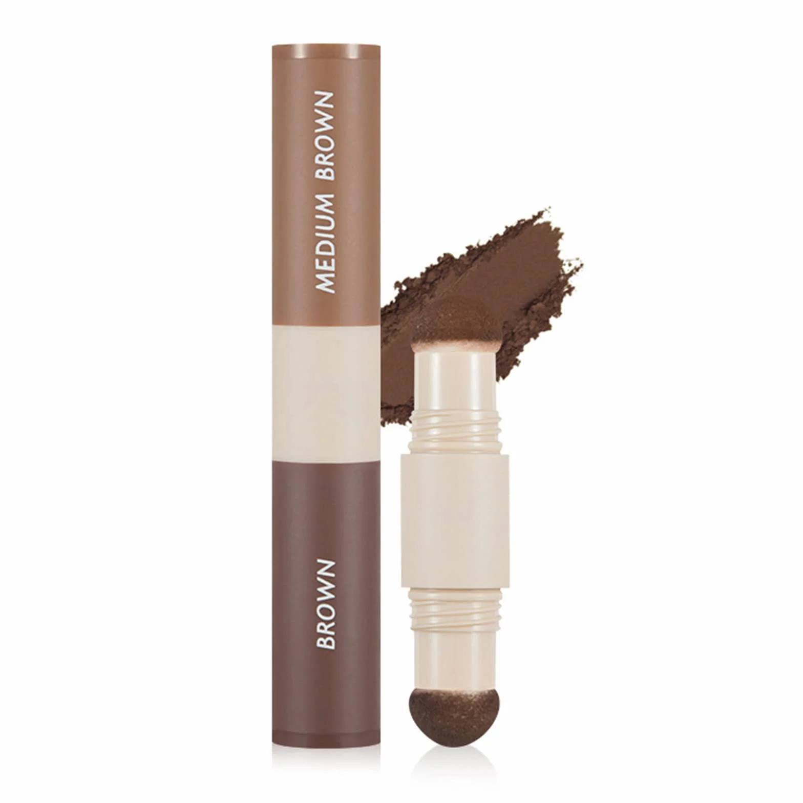 EONFAVE Dwukolorowy, wodoodporny puder do włosów, natychmiastowe krycie, puder objętościowy, długo utrzymujący się, do maskowania linii włosów, puder do szerokiego czoła, kolor (02 brązowy i średni