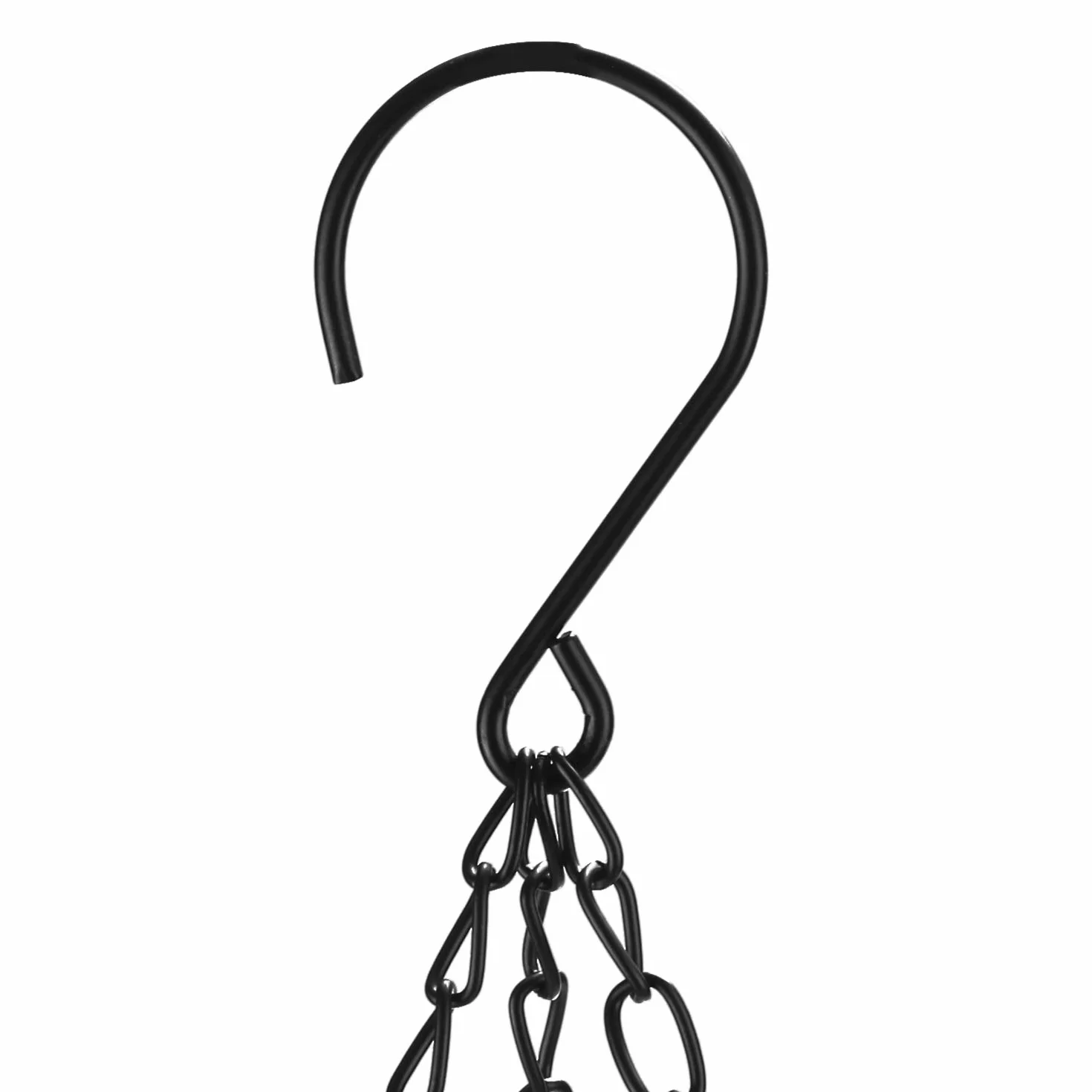 COM-FOUR® Kosz na owoce do zawieszenia wykonany z metalu w kolorze czarnym - pólka wiszaca o Ø 28 cm (czarny - okragly)