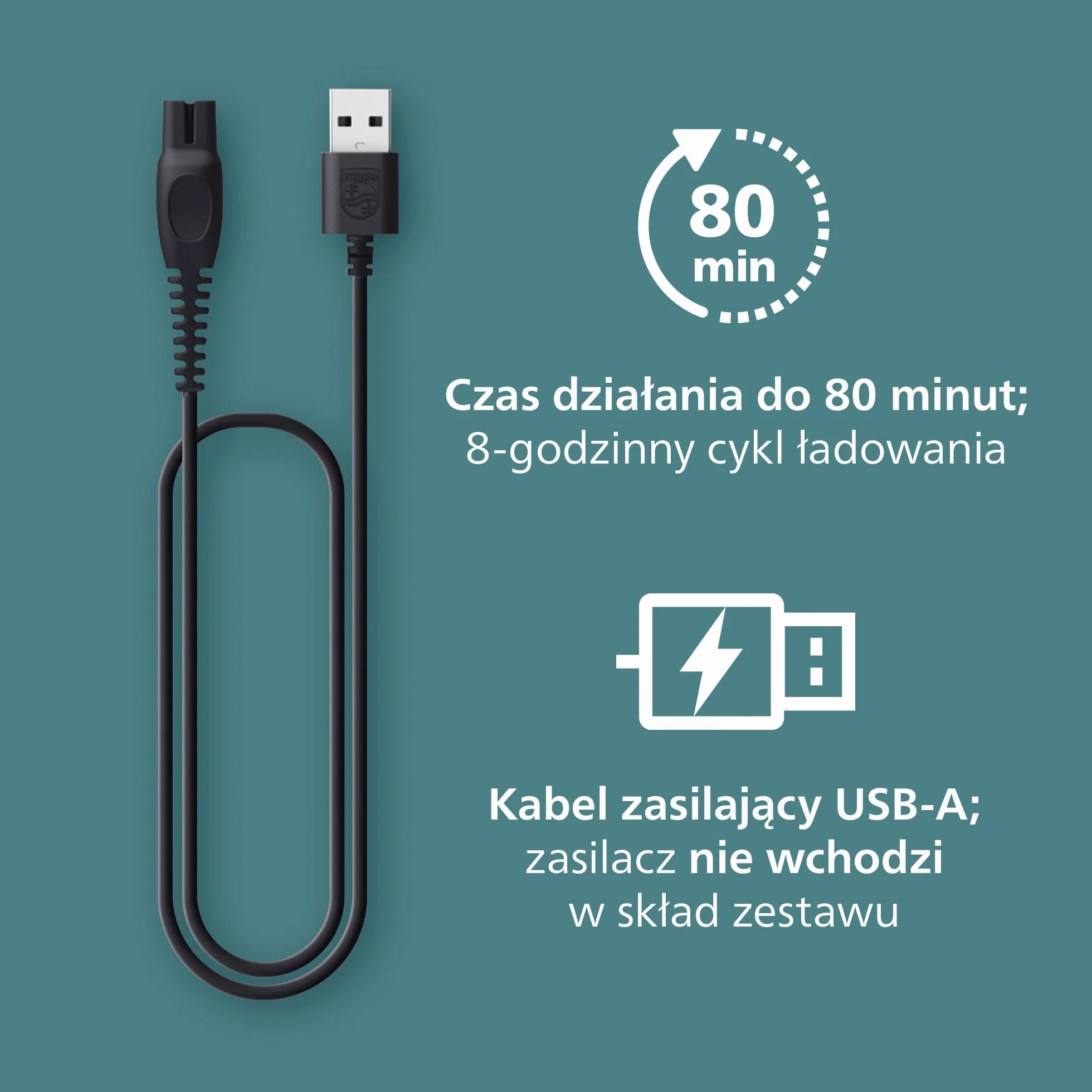 Philips Body Groomer 3000 BG3480/15 trymer do ciała wodoodporny 80 minut