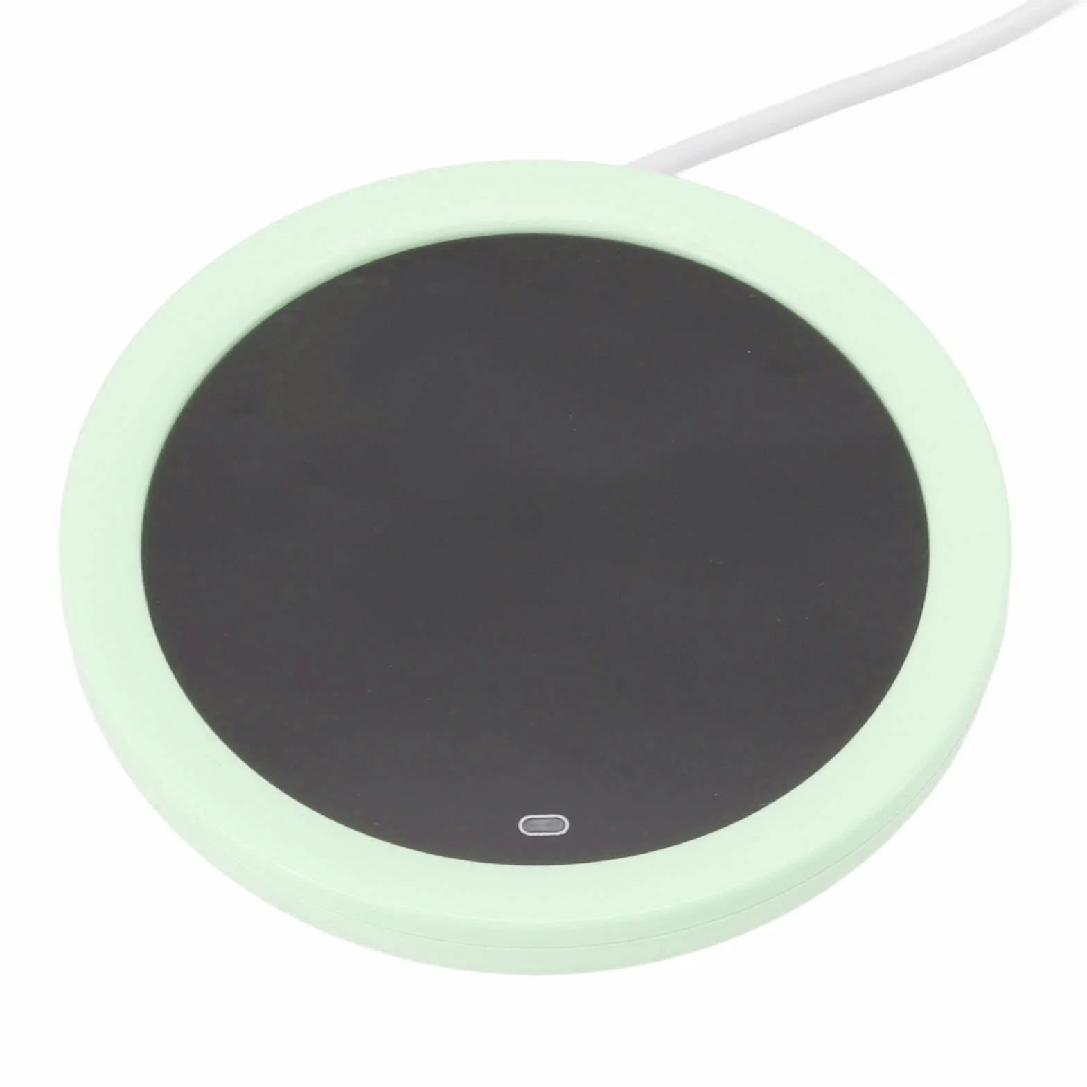 Elektryczny podgrzewacz do filiżanek kawy, 55 stopni Celsjusza, regulacja temperatury USB, przełącznik grawitacyjny, ultra cienki podgrzewacz do filiżanki kawy do domu (zielony)