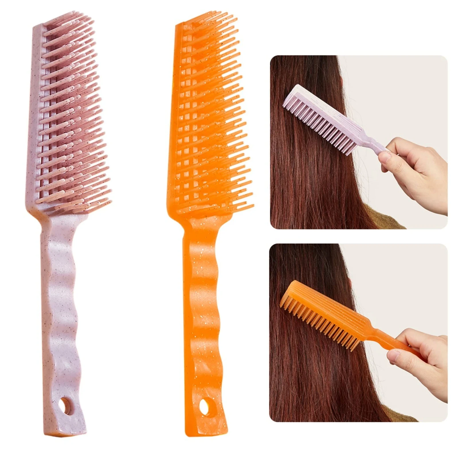 DieffematicSZ Grzebień Styling Hairdressing Comb, Plastic Massage, Multifunctional Straight Hair Rib Comb (Color : Roze)
