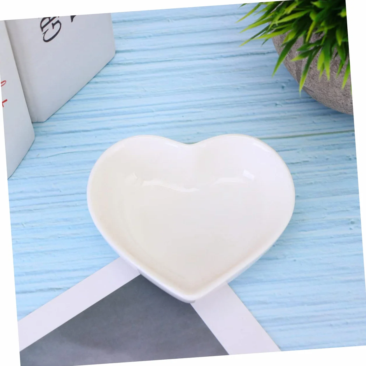 SHERCHPRY Zestaw 4 Ceramicznych Talerzy W Kształcie Serca Mała Mini Tacka Do Zdjęć Dekoracja Stołu Kuchnia
