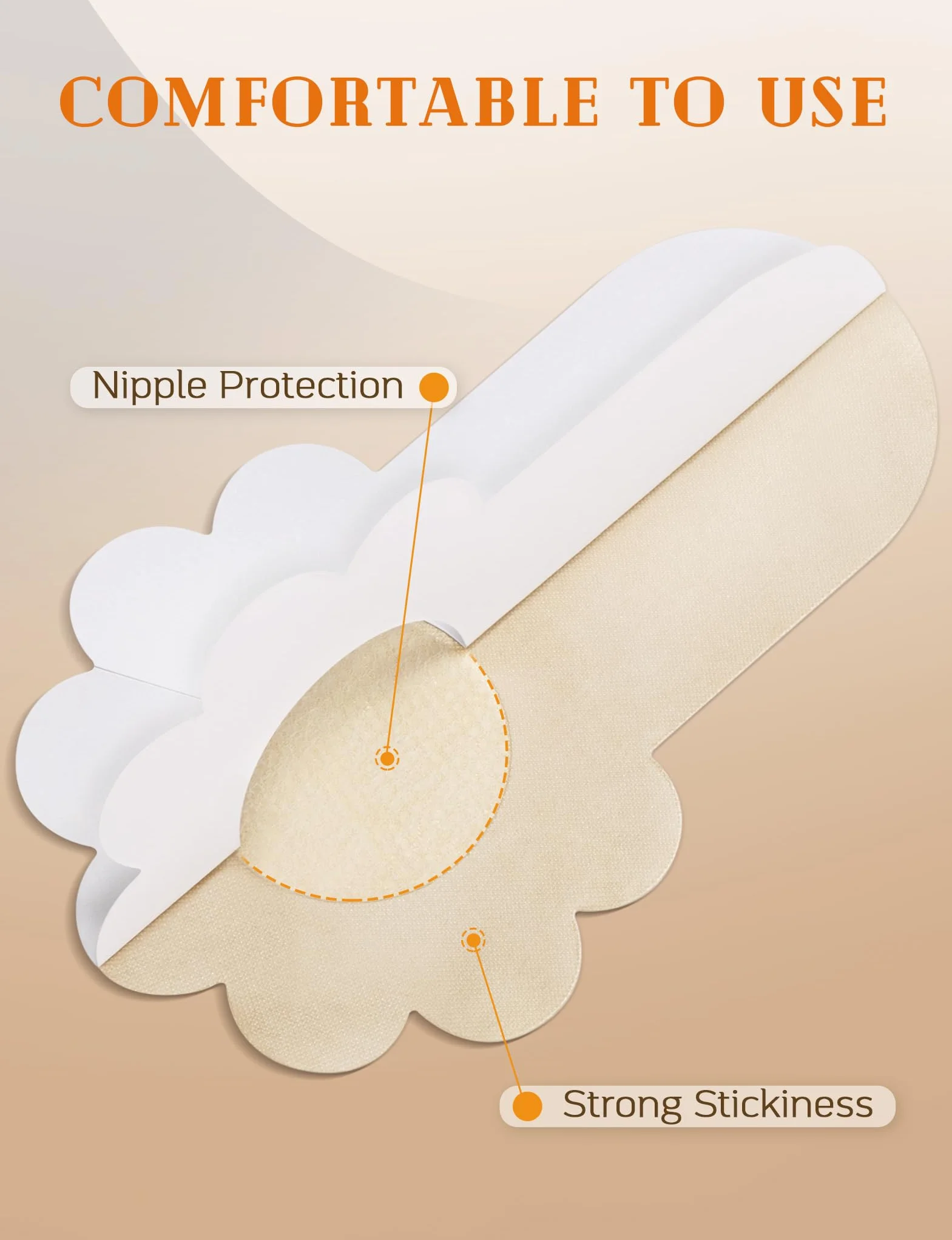 MELLIEX Naklejka na sutki, 20 par niewidzialne samoprzylepne sutki jednorazowe okrągłe i kwiatowe, Nude, 6.5 cm