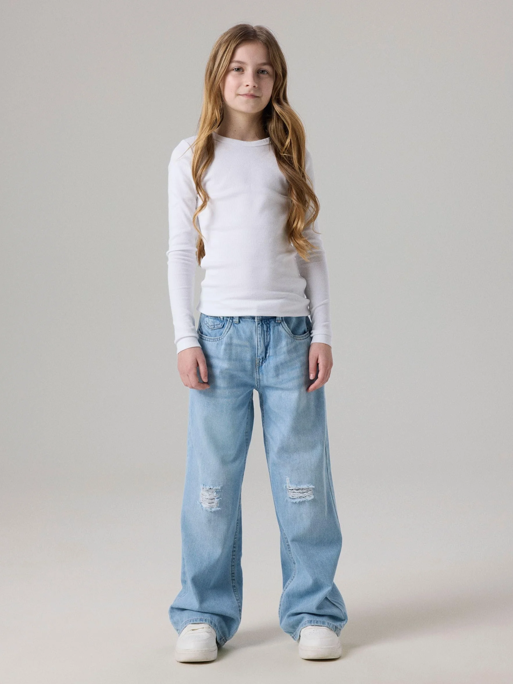 NAME IT Nkfrose Hw Wide Jeans 1411-te Noos - spodnie jeansowe Dziewczynki