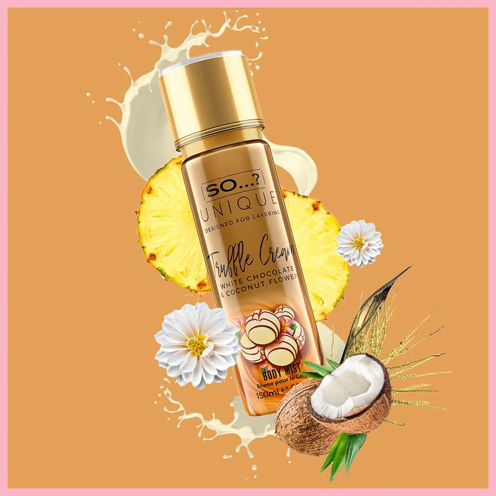 So... ?. Unique damski zestaw zapachowy Candy Kiss, Truffle Cream, Sweet Pea, Vanilla Candy spray do ciała, mieszany zestaw zapachowy, 150 ml (3 sztuki)