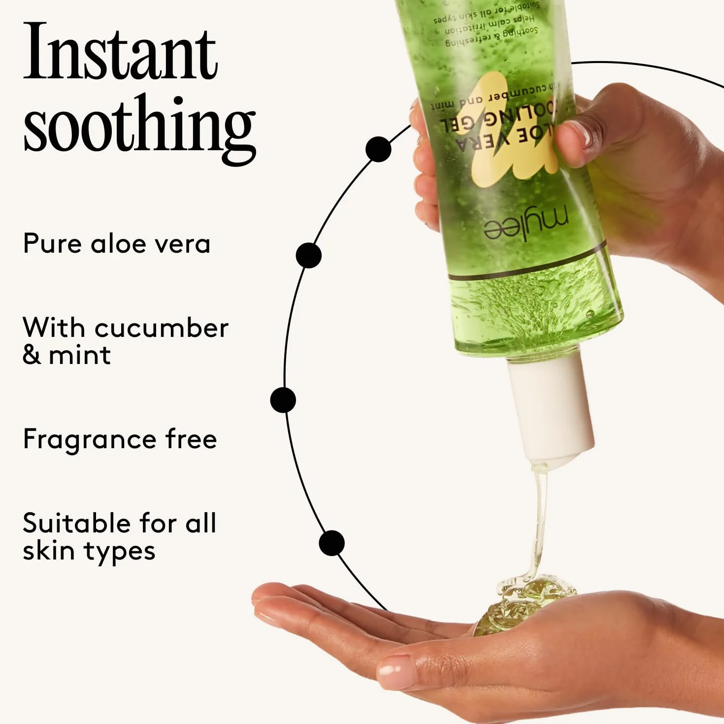 Mylee Aloe Vera Soothing Gel 500ml ?el po Depilacji z Aloesem Koj?cy Ch?odz?cy, Niet?usta Formu?a, Ekstrakty z Mi?ty i Ogórka, Po Ekspozycji na S?o?ce, Na Drobne Oparzenia